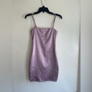 Oh Polly Mauve Satin Dress